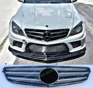 Mercedes C w204 c204 grill saloon coupe estate AMG c63 look gloss black rimless - Picture 1 of 6