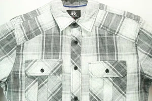 Rock & Republic Shirt Men's Sz S Dark Gray Long Sleeve Button Up Linen look - Picture 1 of 8