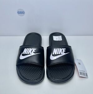 Men Nike Benassi JDI Sliders Slides Sandals Black White Various Sizes 343880 090