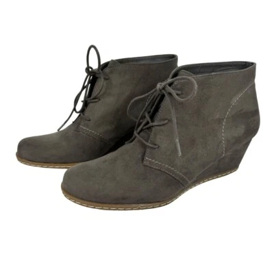 Botín al tobillo Franco Sarto Achen gris cuña con cordones para mujer 8,5 M usado en excelente estado Foto 1 de 4