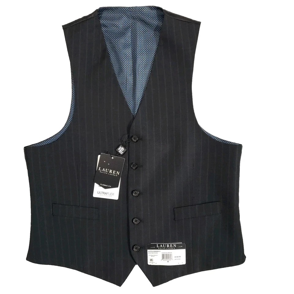 NWT Lauren Ralph Lauren Hitchcock Vest Mens M Charcoal Gray Brown Classic Fit - Image 1 of 4
