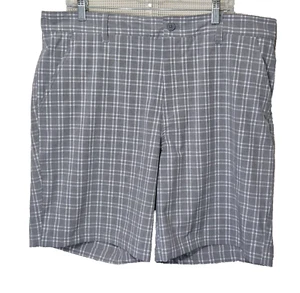 Rorie Whelan Golf Shorts Mens 40 Performance 9" Quick Dry Stretch Gray Plaid - Picture 1 of 8