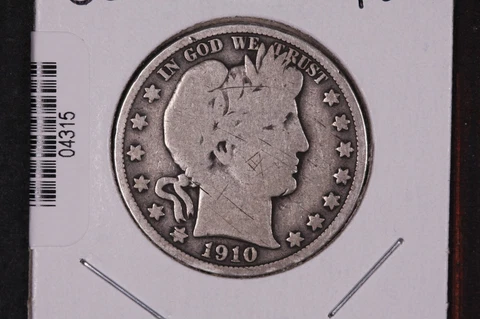 1910 Barber Half Dollar, Affordable Circulated Coin. Store Sale #04315 Cover