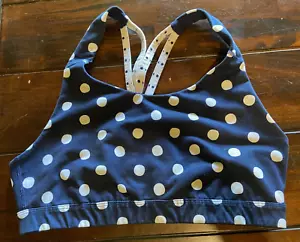 Old Navy Active Go Dry Sports Bra Medium Support Polka Dot Strappy Back Size LRG - Picture 1 of 3