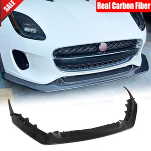 For Jaguar F-Type X152 2-Door 2017-19 Real Carbon Fiber Front Bumper Lip Spoiler - Picture 1 of 12