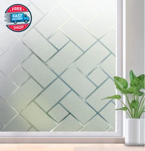 Window Privacy Film, Frosted Glass Static Cling Window Sticker, Non-A - Picture 1 of 12