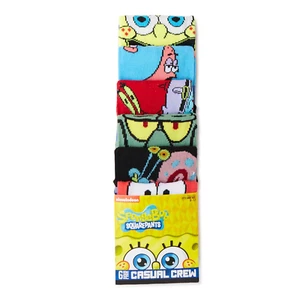 HYP Spongebob Schwammkopf 6er-Pack Herren Neuheit Crew-Socken Größe 8 - 12 NEU - Bild 1 von 2