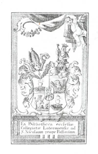 c1780 Exlibris Passau Augustinerchorherrenstift St. Nikola Kupferstich-Exlibris - Bild 1 von 1
