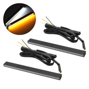Lámpara antiniebla delgada de aluminio LED DRL diurna de luz antiniebla blanca ámbar interruptor - Imagen 1 de 4