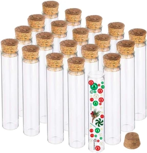 BENECREAT 25PCS 25Ml Reagenzglas Mit Korkstopfen Klare Flache Mini-Glasflaschen - Bild 1 von 12
