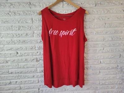 Camiseta para mujer Athletic Works XXXL 22 Plus sin mangas Free Spirit mezcla de polietileno roja Foto 1 de 4