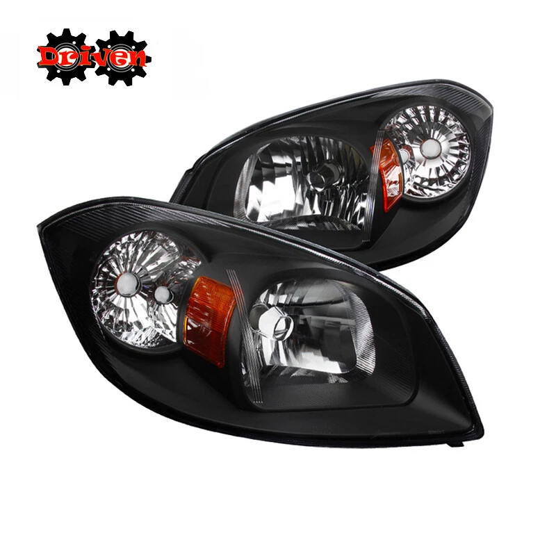 Faróis pretos âmbar para 05-10 Chevy Cobalt Pontiac Pursuit G5 - Imagem 1 de 2