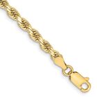 10K Yellow Gold 3.25mm Rope Chain Bracelet Gift for Women 5.48g