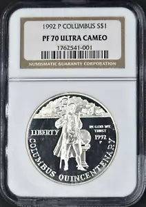 1992 P Columbus S$1 PF 70 Ultra Cameo NGC Certified Coingiants - Picture 1 of 2