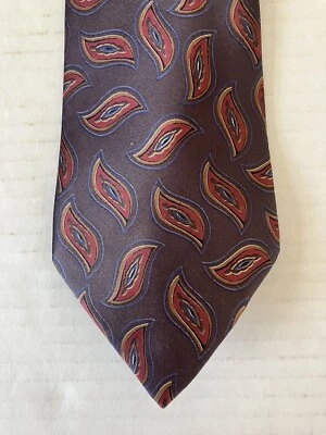 John Weitz Men's Necktie Tie Polyester Microfiber Bue Red Geometric - Image 1 of 4