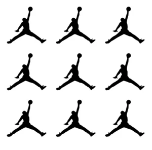 Air Michael Jordan Jumpman Logo vinyl decal MJ Die Cut Sticker Set of 9 - Foto 1 di 2