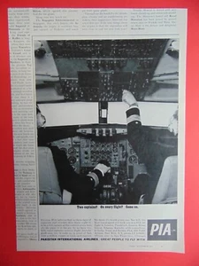 1963 PAKISTAN INTERNATIONAL AIRLINES 2 Captains on Every Flight  photo print ad - Picture 1 of 1