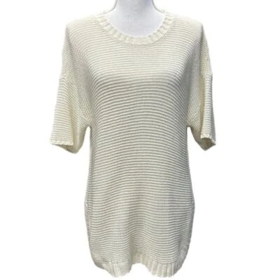 Lauren Ralph Lauren Cream Neutral Hi Lo Loose Knit Sweater Size L - Image 1 of 4