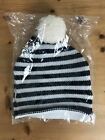 Thomas Joseph Striped Knitted Tea Cosy with Sheep Pom Pom in Original Packaging