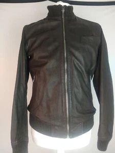 Massimo Dutti Brown Leather Reversible Leather Bomber Jacket,UK 38 - Picture 1 of 12