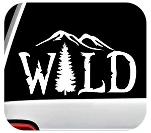 Wild Wilderness Adventure Decal Sticker for Car Window Tree Mountain BG 971 - Picture 1 of 10