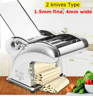 220V Electric Pasta Maker Dumpling Skin Dough Noodles Machine with 2 Cutters - Image 1 of 4