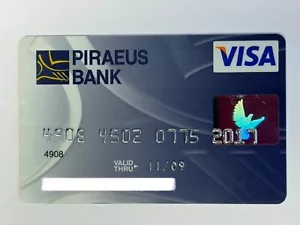 Piraeus Bank Credit Card▪️Greece▪️2009 Exp▪️Collectible Only▪️Visa - Picture 1 of 2