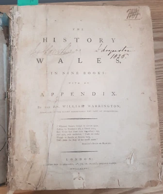 1786 THE HISTORY OF WALES IN 9 BOOKS BY WARRINGTON TOPOGRAPHY CYMRU @ - Image 1 of 4