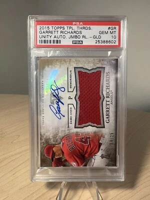 Garrett Richards 2015 Topps Triple Threads Unity Auto Jumbo Relics Gold. POP 1 - Image 1 of 2