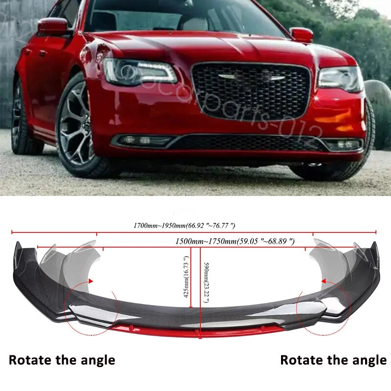 For Chrysler 300 Carbon Style Front Bumper Lip Spoiler Splitter Body Kits - Imagem 1 de 4