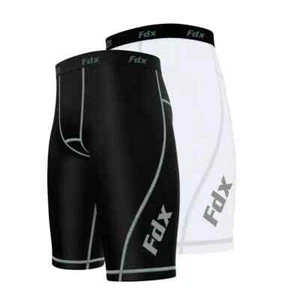 FDX Mens Compression Shorts Sports Briefs skin tight fit gym pants Base layers - Picture 1 of 3