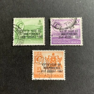 Trinidad & Tobago 1967 5th Anniversary of Independence SG318 - SG320 used Stamps - Picture 1 of 2