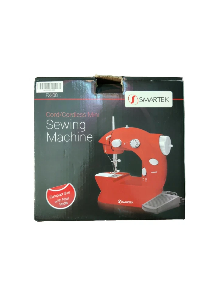  Smartek MIni Sewing Machine with Pedal Red Model RX-8. Cordless. Tested Working - Image 1 of 3