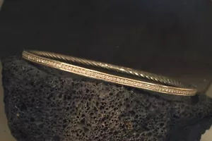 David Yurman Diamond And Sterling Silver Bangle Bracelet - Picture 1 of 3