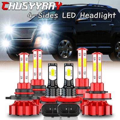 For GMC Terrain 2011-2015 -6x white 4sides LED Headlight Hi/Lo + Fog Light Bulbs - Изображение 1 из 4