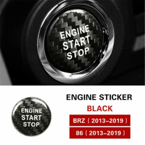 Gloss Black color for Carbon Fiber Start stop Button covers for Toyota 86 13-19 - Picture 1 of 3