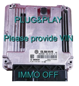 Centralina ECU VW AMAROK 2.0 TDI 03L906019FE 0281018001 Plug&Play IMMO OFF,100% - Foto 1 di 1
