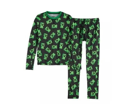 Cuddl Duds MINECRAFT Warm Insulated Underwear Boys 16/18 NEW Shirt Pants Pajamas - Image 1 of 4