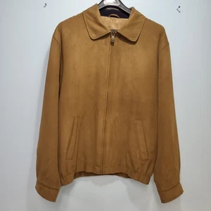 Chaqueta Cutter & Buck Para Hombre Talla L Marrón Ligera Forrada Gamuza Bolsillos Cremallera - Imagen 1 de 10