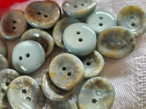 Lot 11 boutons vintage bleu moucheté ovale  1,7 sur 2 cm ref  2150 - Imagen 1 de 2