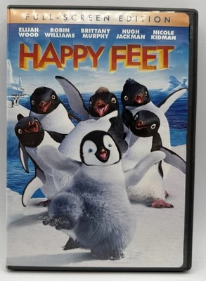Happy Feet DVD Fullscreen Elijah Wood Robin Williams Nicole Kidman Hugh Jackman - Image 1 of 3
