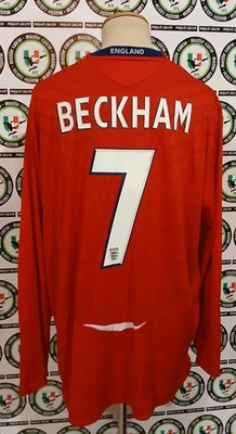 BECKHAM 2008 ENGLAND SHIRT MAGLIA CALCIO FOOTBALL SOCCER CAMISETA JERSEY MAILLOT - Photo 1/4