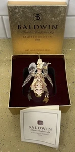 2004 BALDWIN ANGEL FLUTE 77129.010 24KT GOLD FINISHED BRASS ORNAMENT LTD RARE - Picture 1 of 8