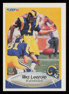 Mike Lansford 1990 Fleer #41 Los Angeles Rams - Image 1 of 2
