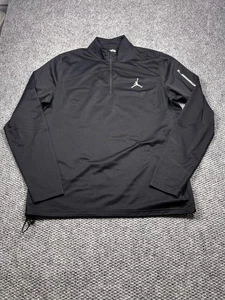 Jordan Dri-Fit Quarter Zip Shirt Mens XXLT Black Pullover Training Top Athletic - Picture 1 of 7