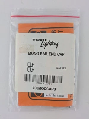 Tech Lighting Monorail Fixture End Cap Pair - Satin Nickel - 700MOCCAPS - Image 1 of 2