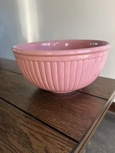 Cuenco de cerámica vintage rosa esmalte por goteo borde grueso - Imagen 1 de 11