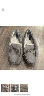 Zapatillas mocasín gris Club Room para hombre talla mediana 8-9 Foto 1 de 3