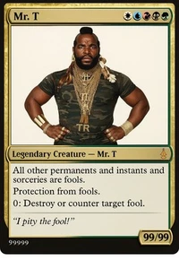 Fan Made MTG Parody Art Card aceo–Retro  2.5x3.5" Front/Back Rare VV  Mr. T - Picture 1 of 2