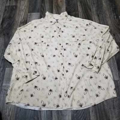 Camisa Roundtree and Yorke Para Hombres 3X Algodón Verde Pesca con Mosca Camping al Aire Libre Foto 1 de 4